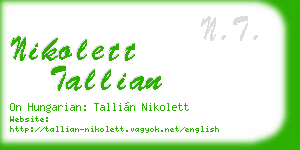 nikolett tallian business card